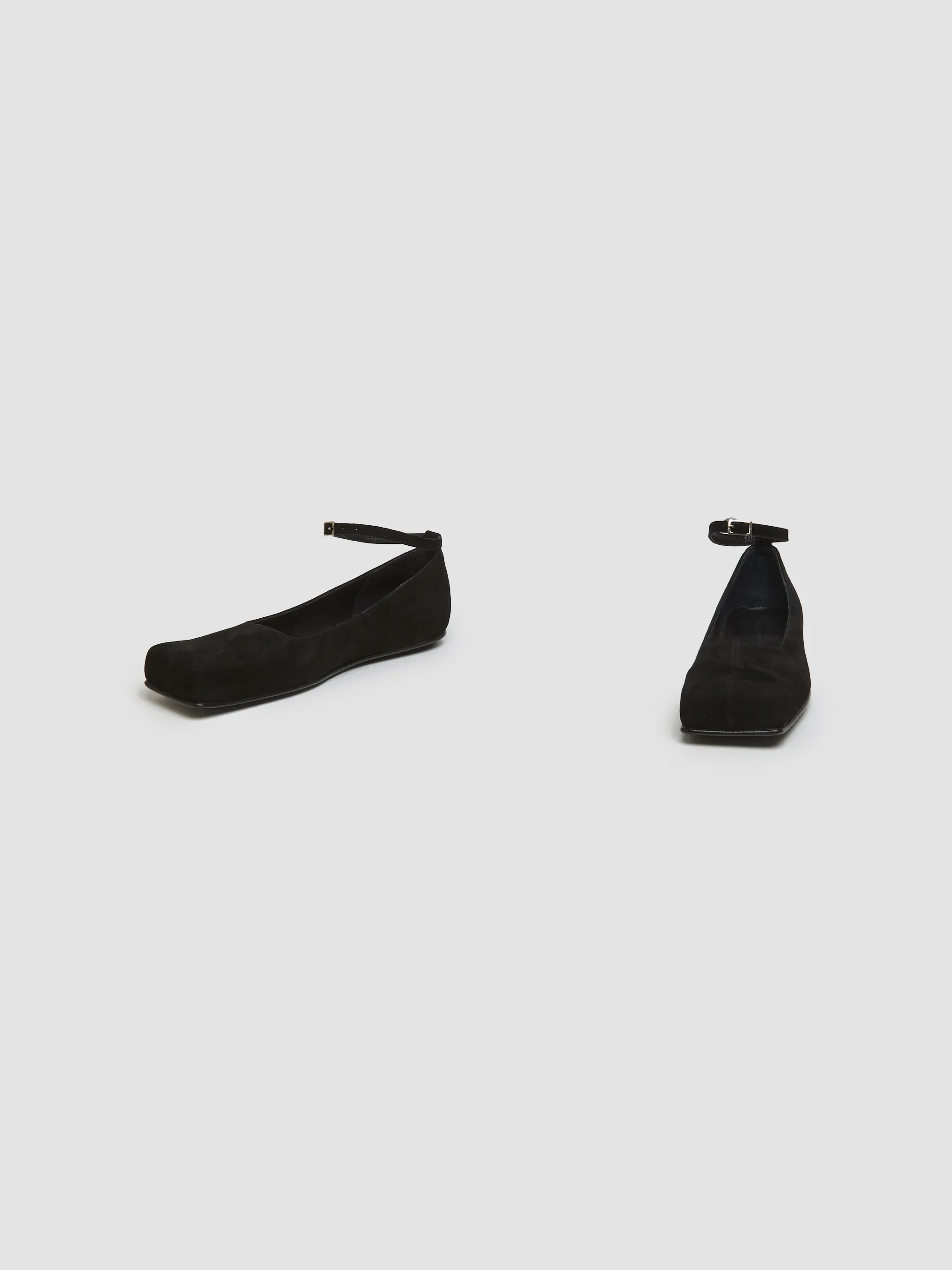 Bella Square Toe Flats in Black - Image 6
