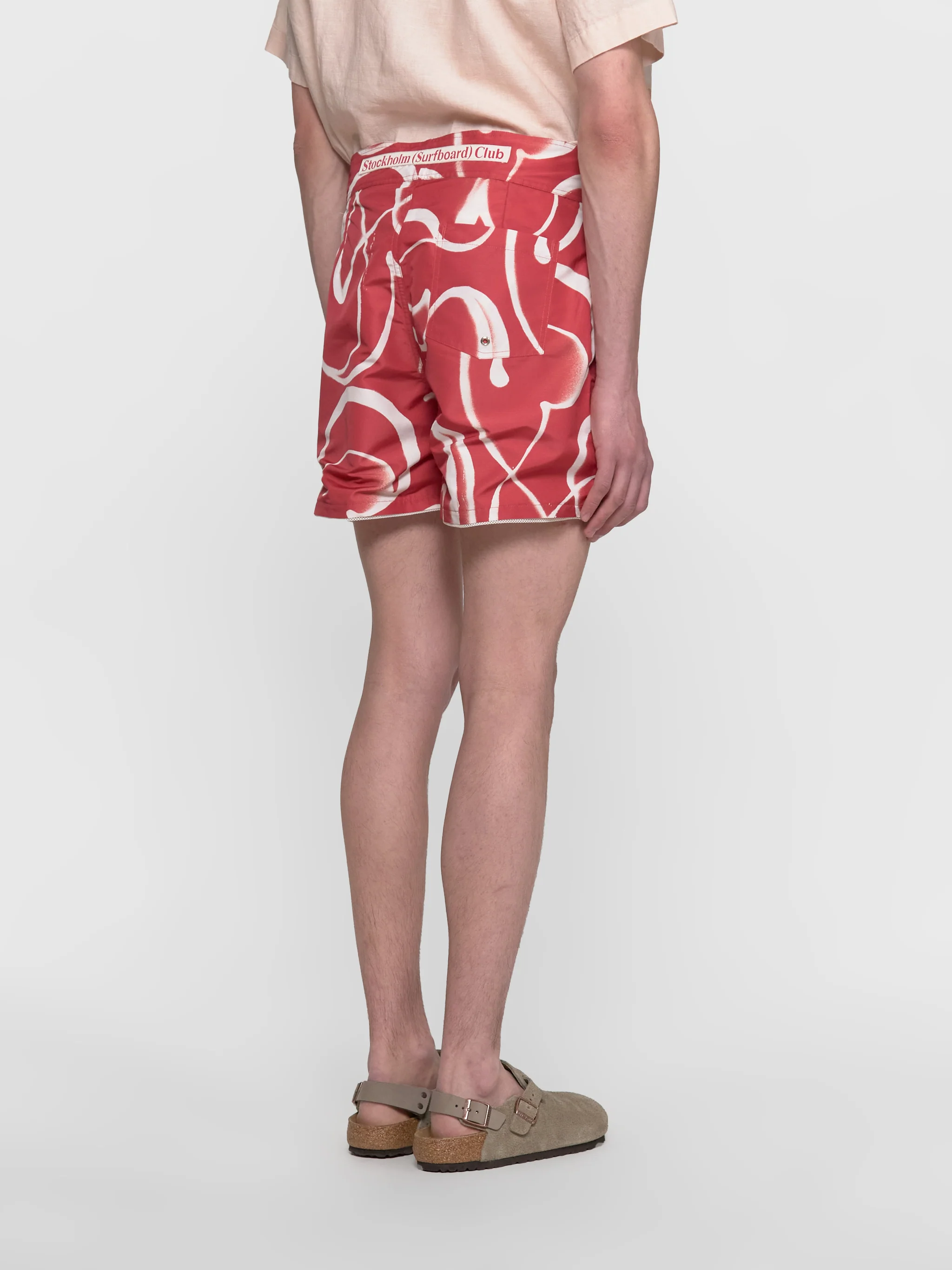 Bernie Printed Boardshorts in Red Monogram - Image 3