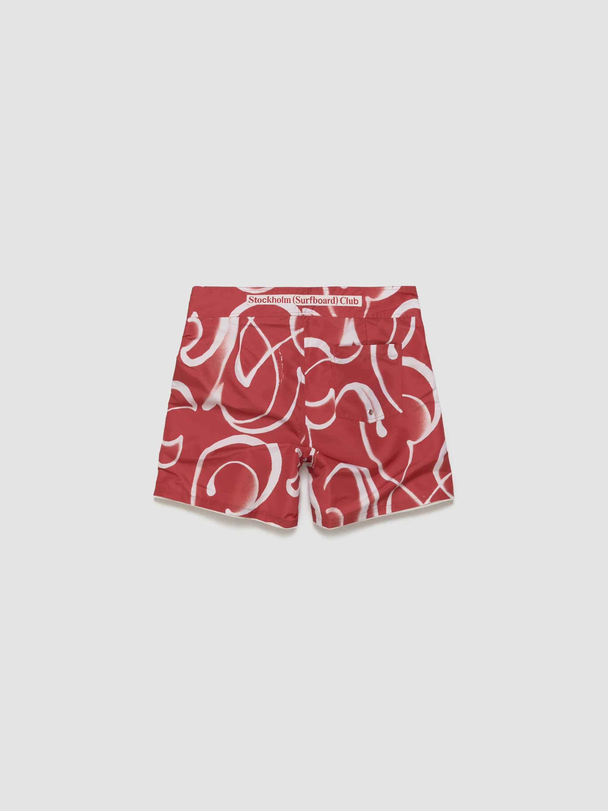 Bernie Printed Boardshorts in Red Monogram - Image 7