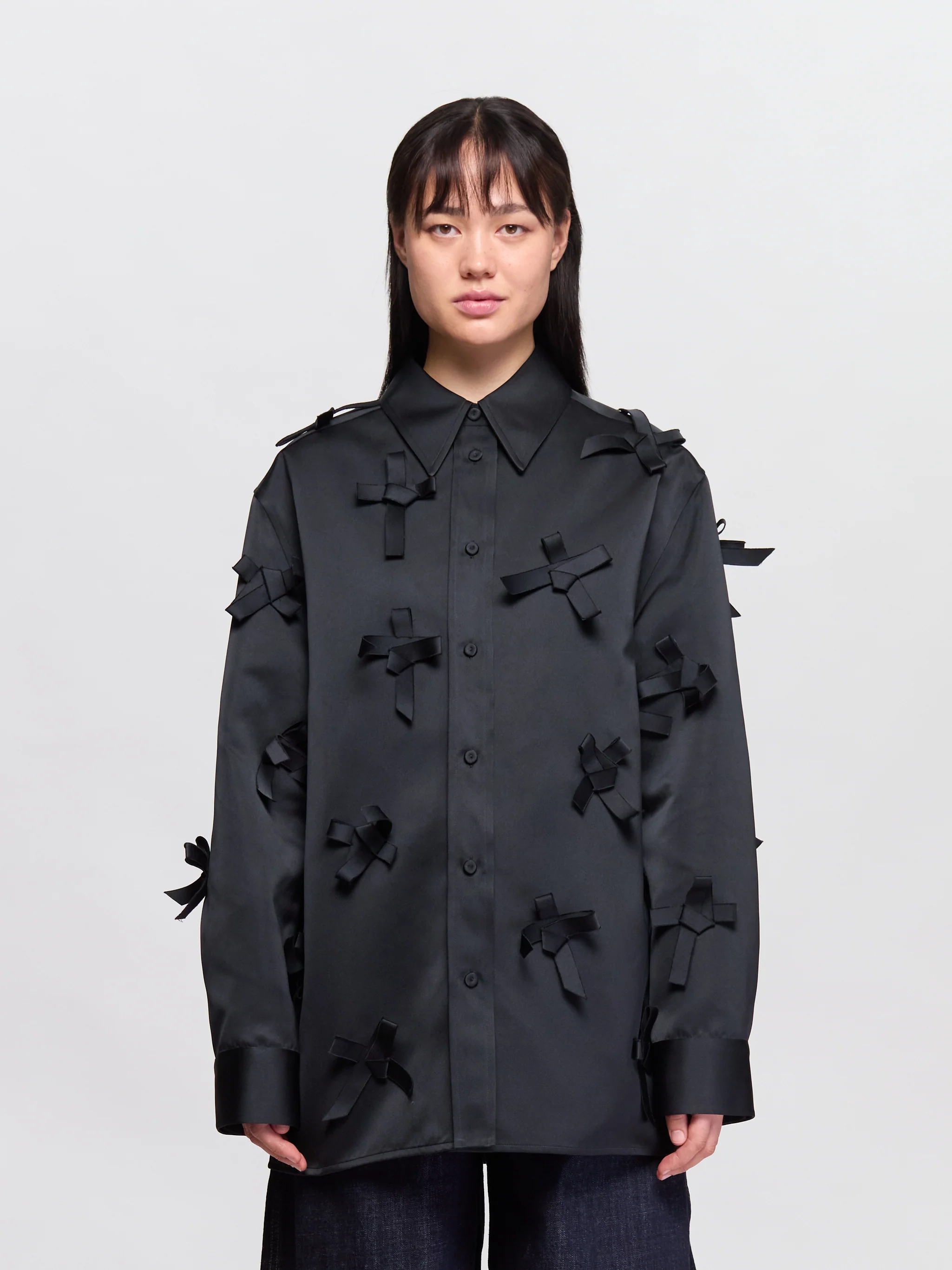 Bows Shirt in Black - Image 2