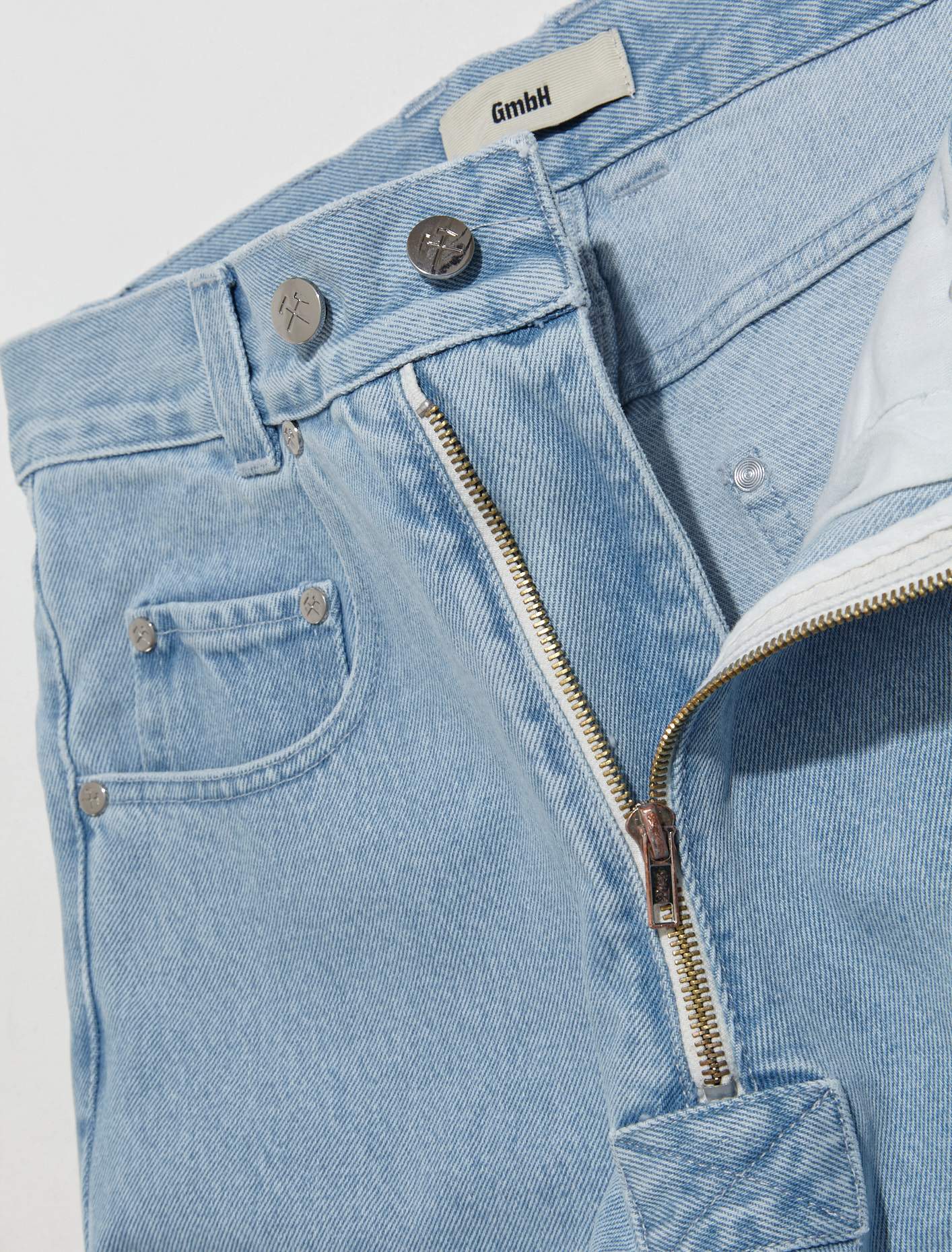Darveesh 5 Pocket Denim Trousers in Light Indigo - Image 2