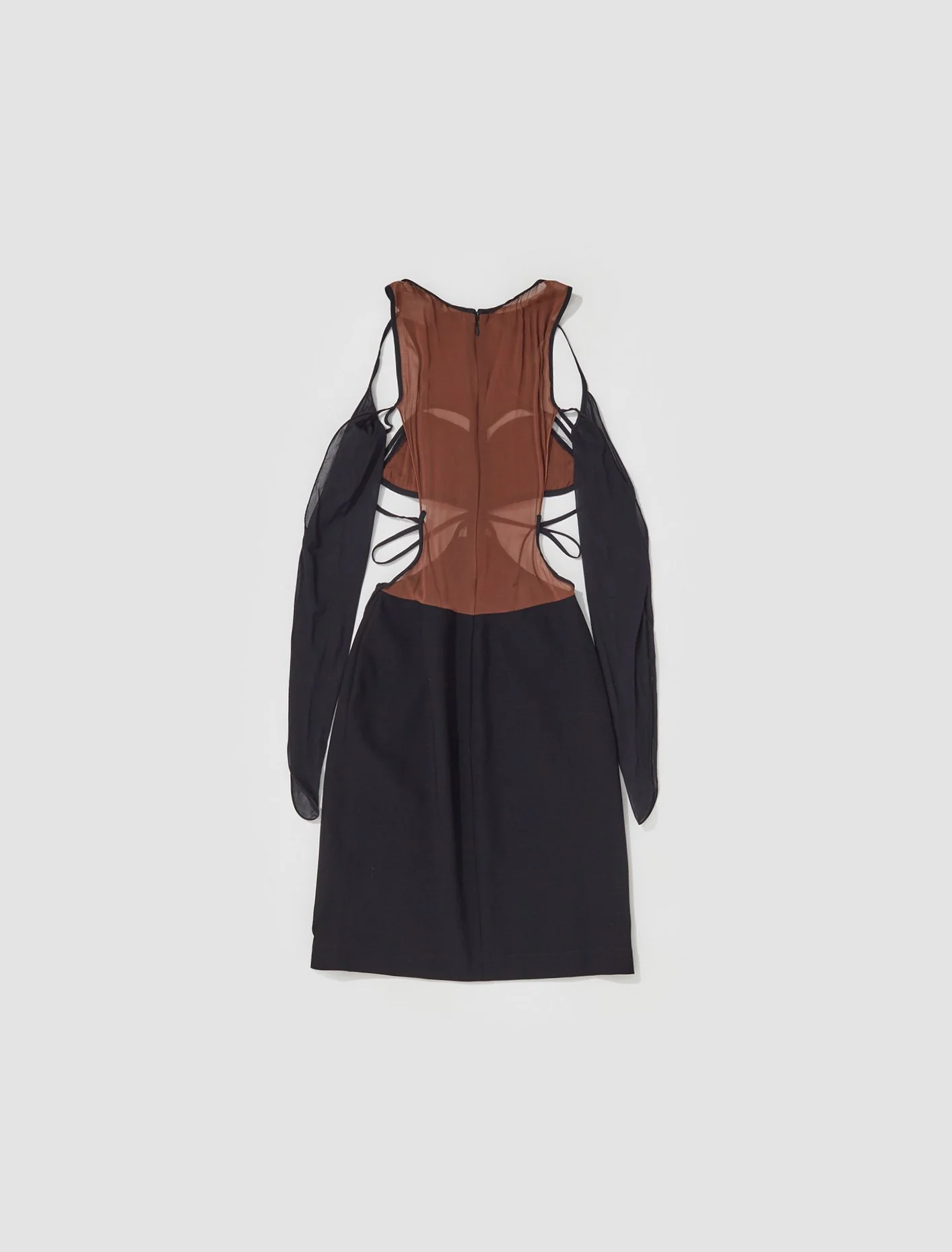 Draped Bra Cut-Out Mini Dress in Chestnut - Image 5