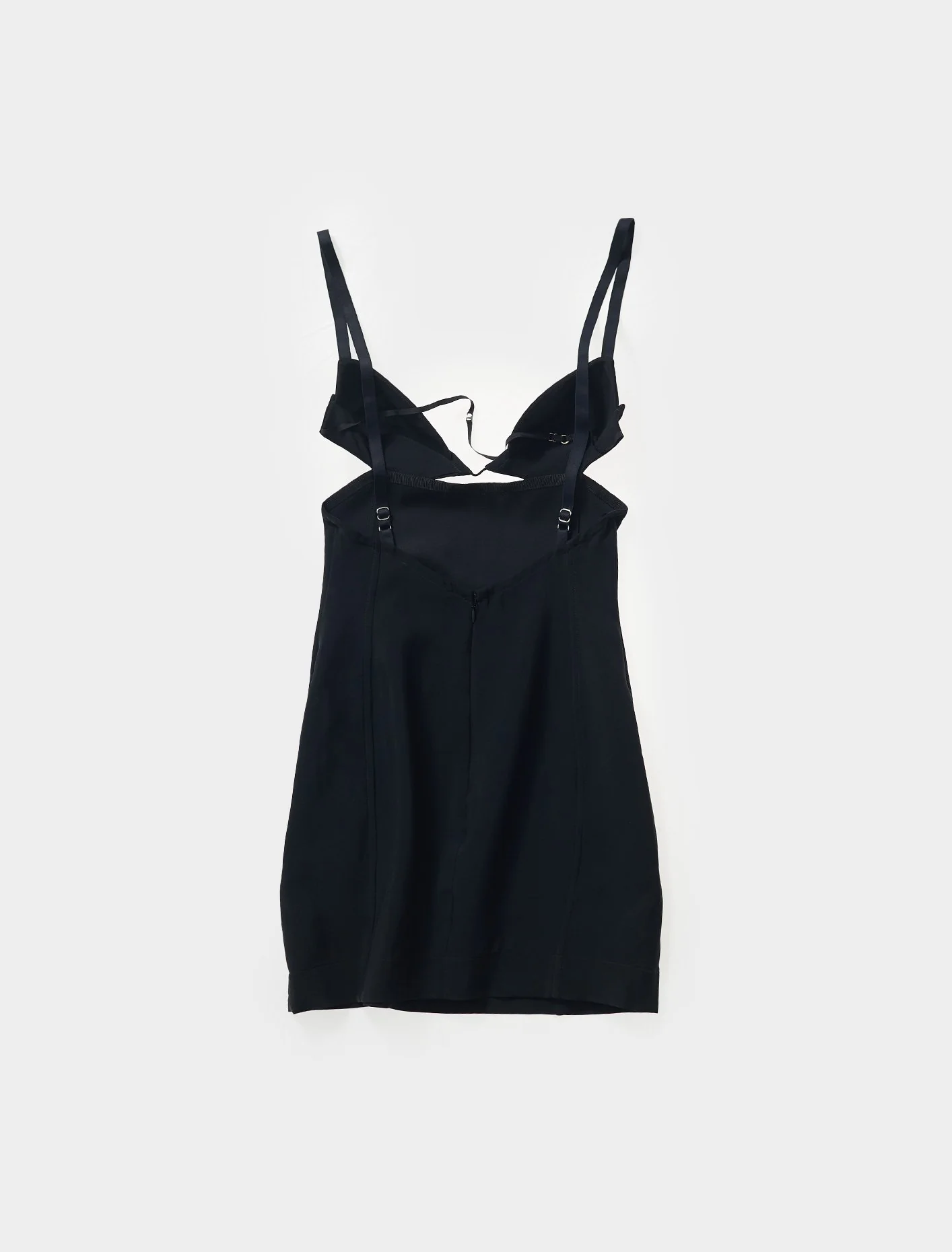 Fitted Mini Dress With Side Pockets In Black - Image 4