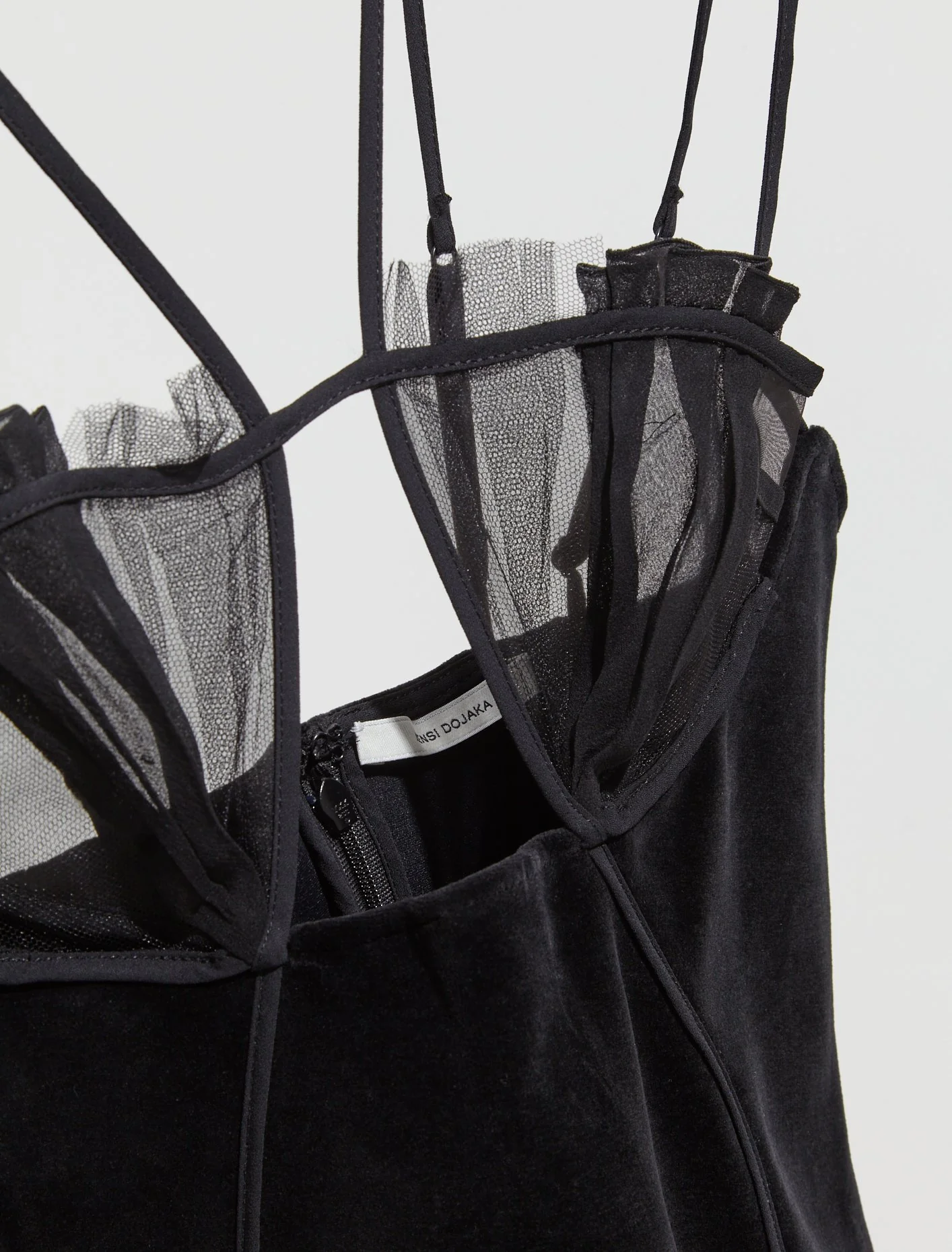 Flower Draped Bra Mini Dress in Black - Image 2