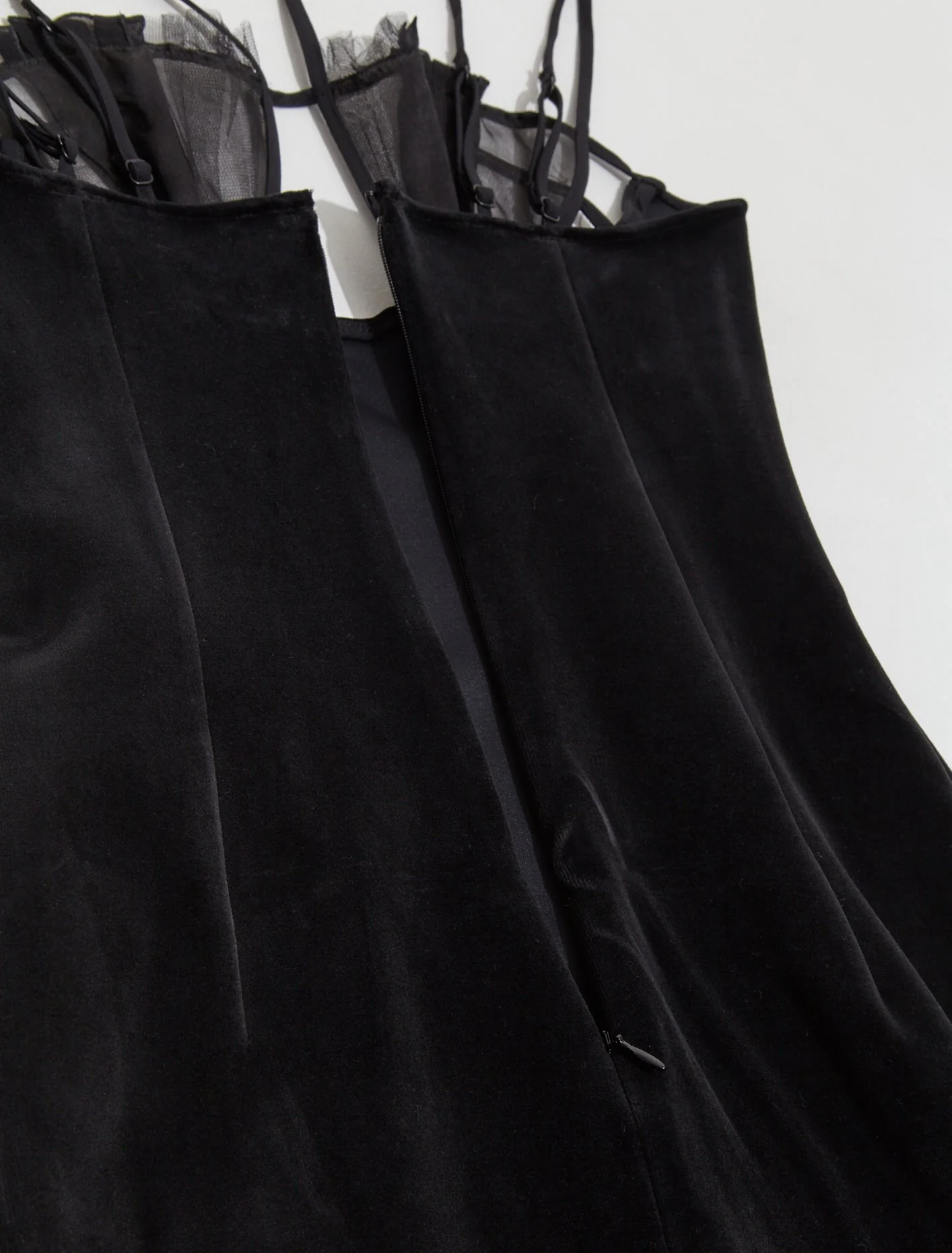 Flower Draped Bra Mini Dress in Black - Image 3