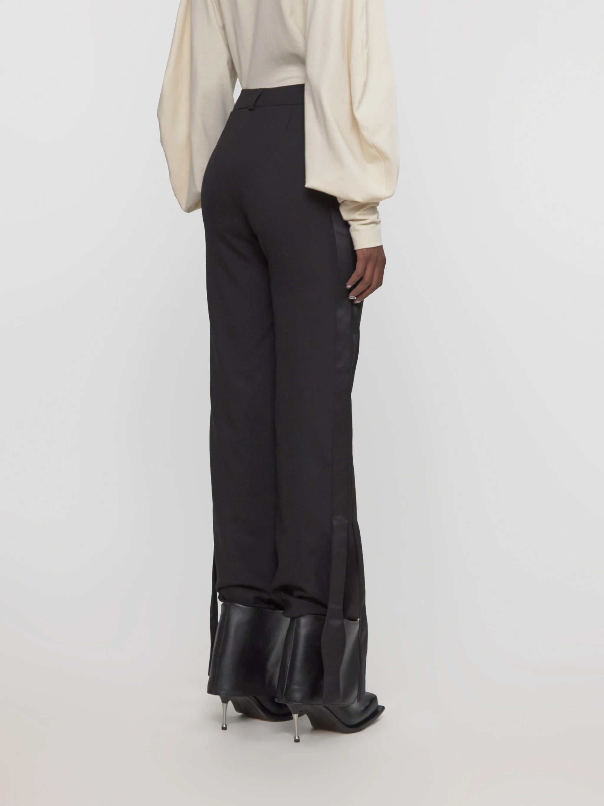 Halima Bow Tie Trousers in Black - Image 3
