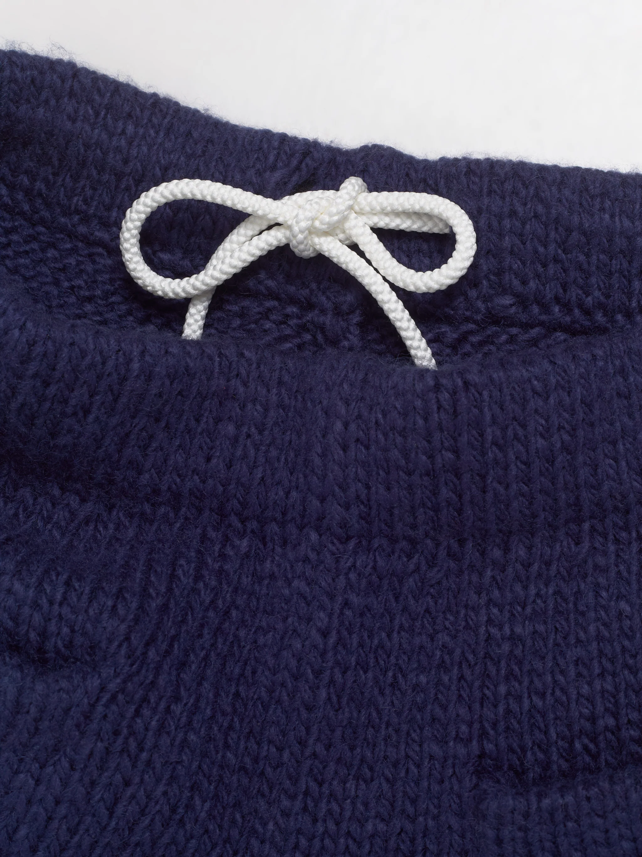 Hand Knitted Jersey Pants in Navy - Image 3