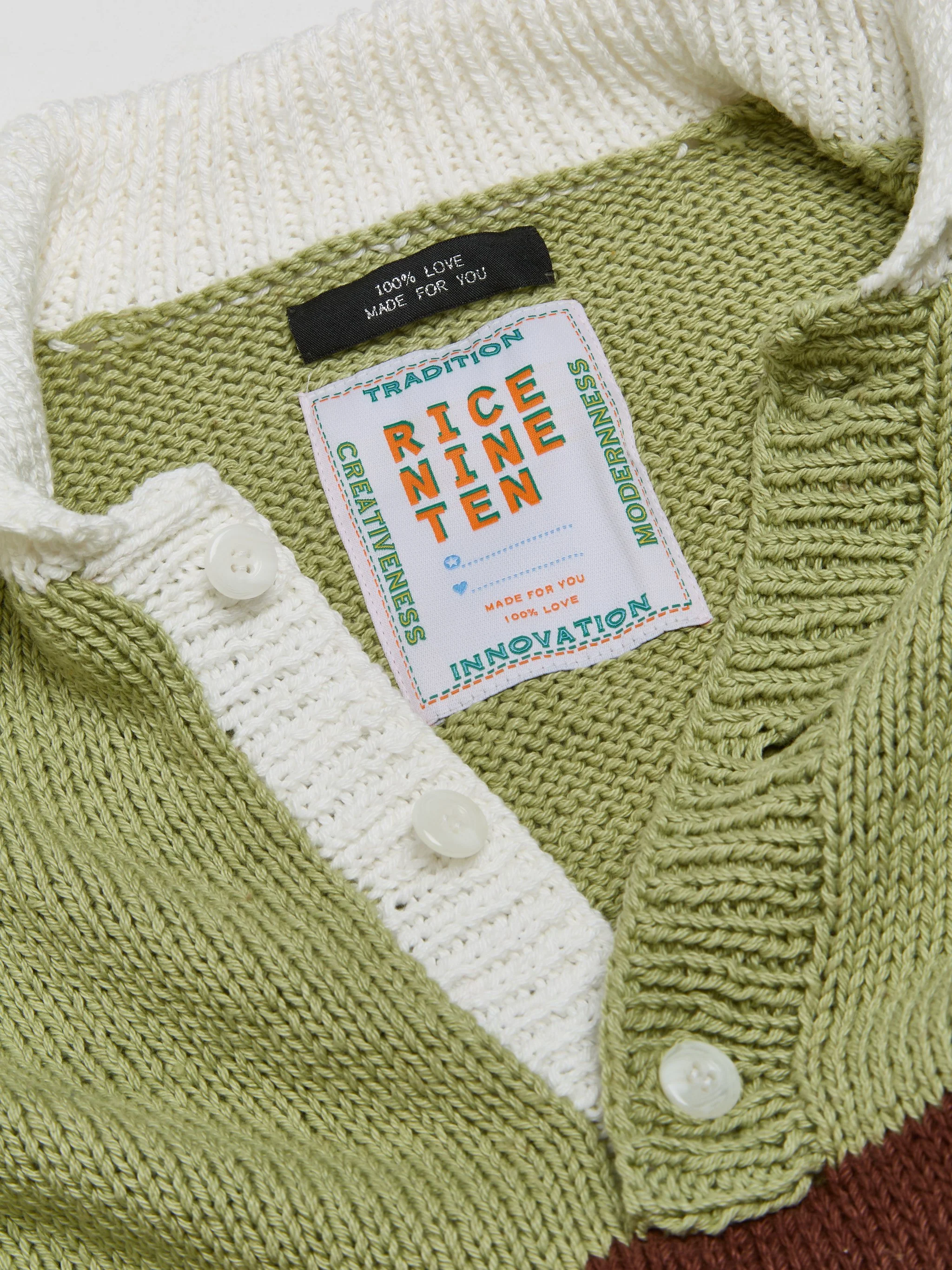 Hand Knitting Rugby Sweater in Tea Green - Image 2