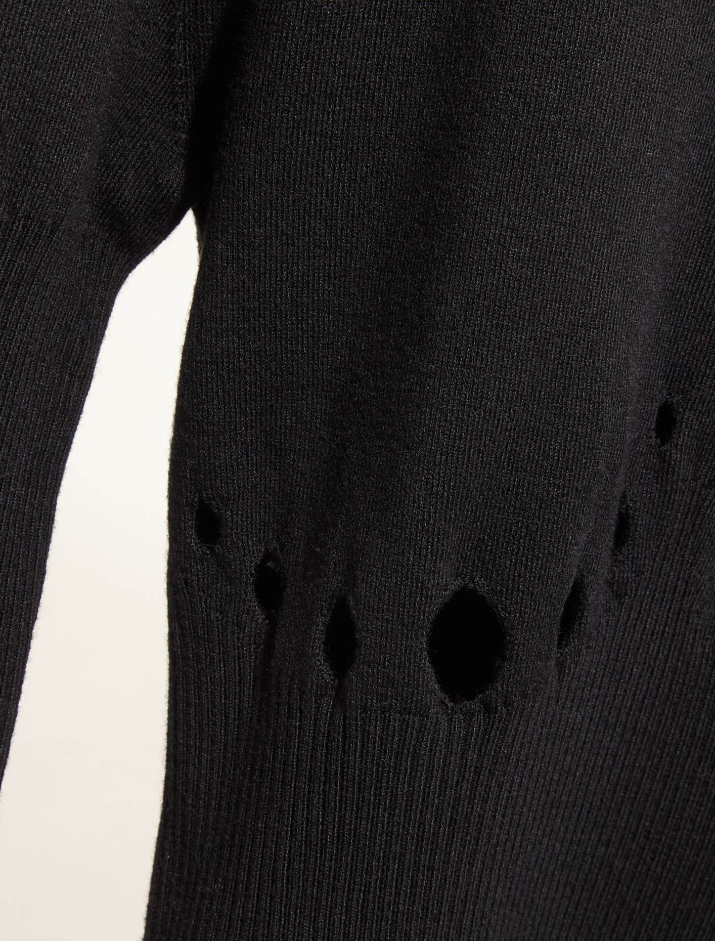 High Neck Dress with Perforated Details in Black - Image 2