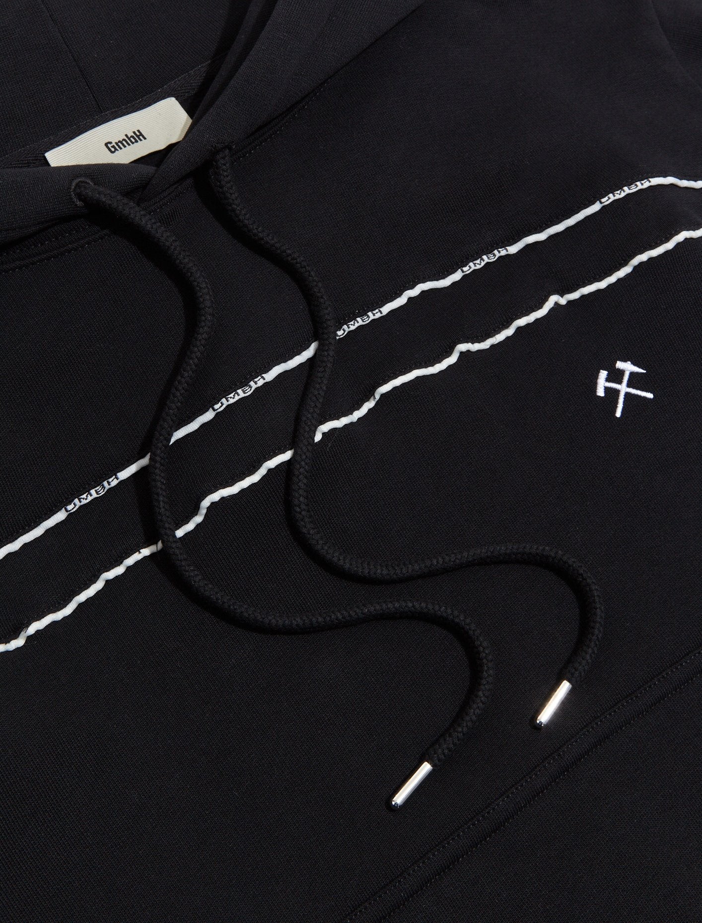 Hoodie with Piping in Black - Image 3