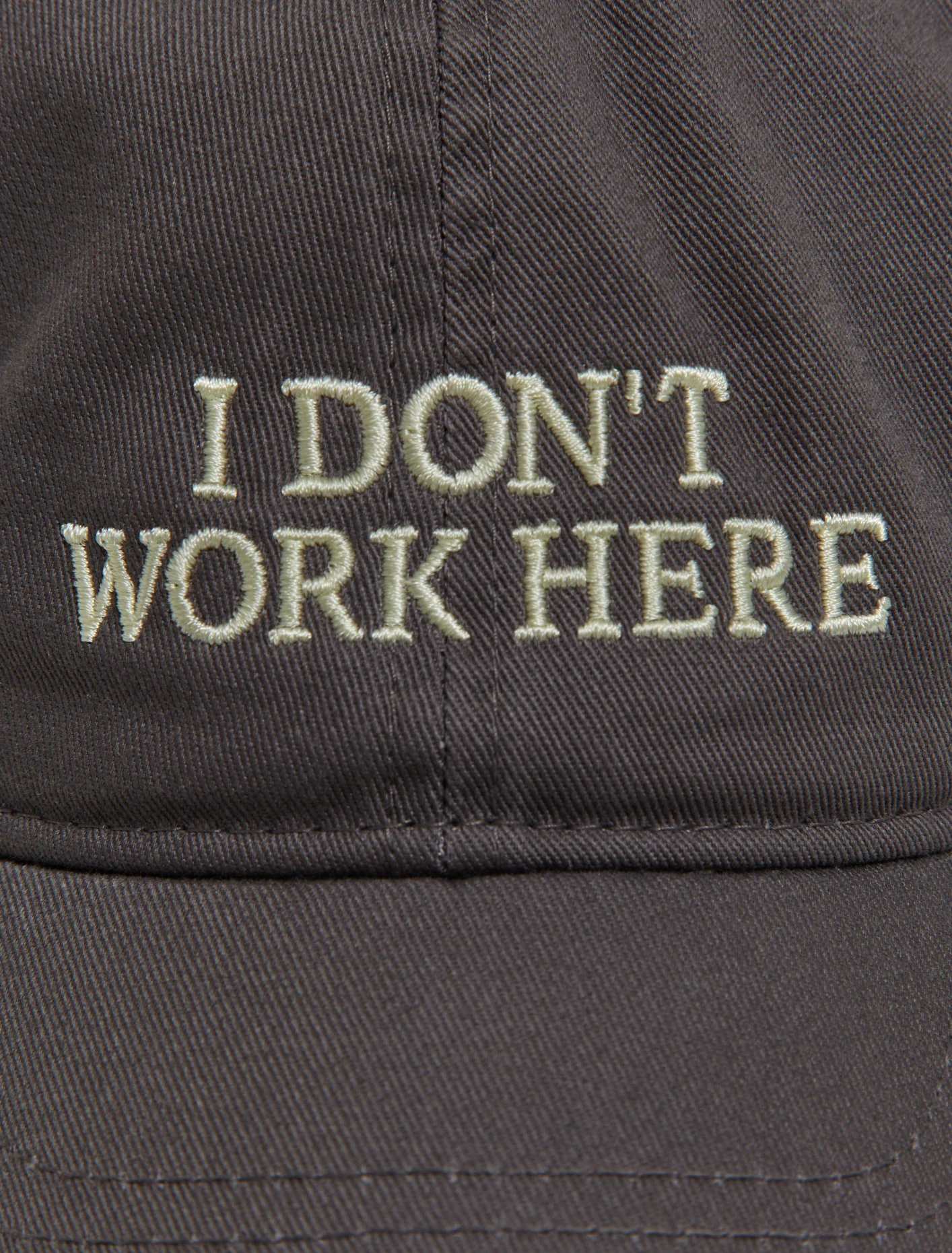 I Don't Work Here Cap in Charcoal and White - Image 3