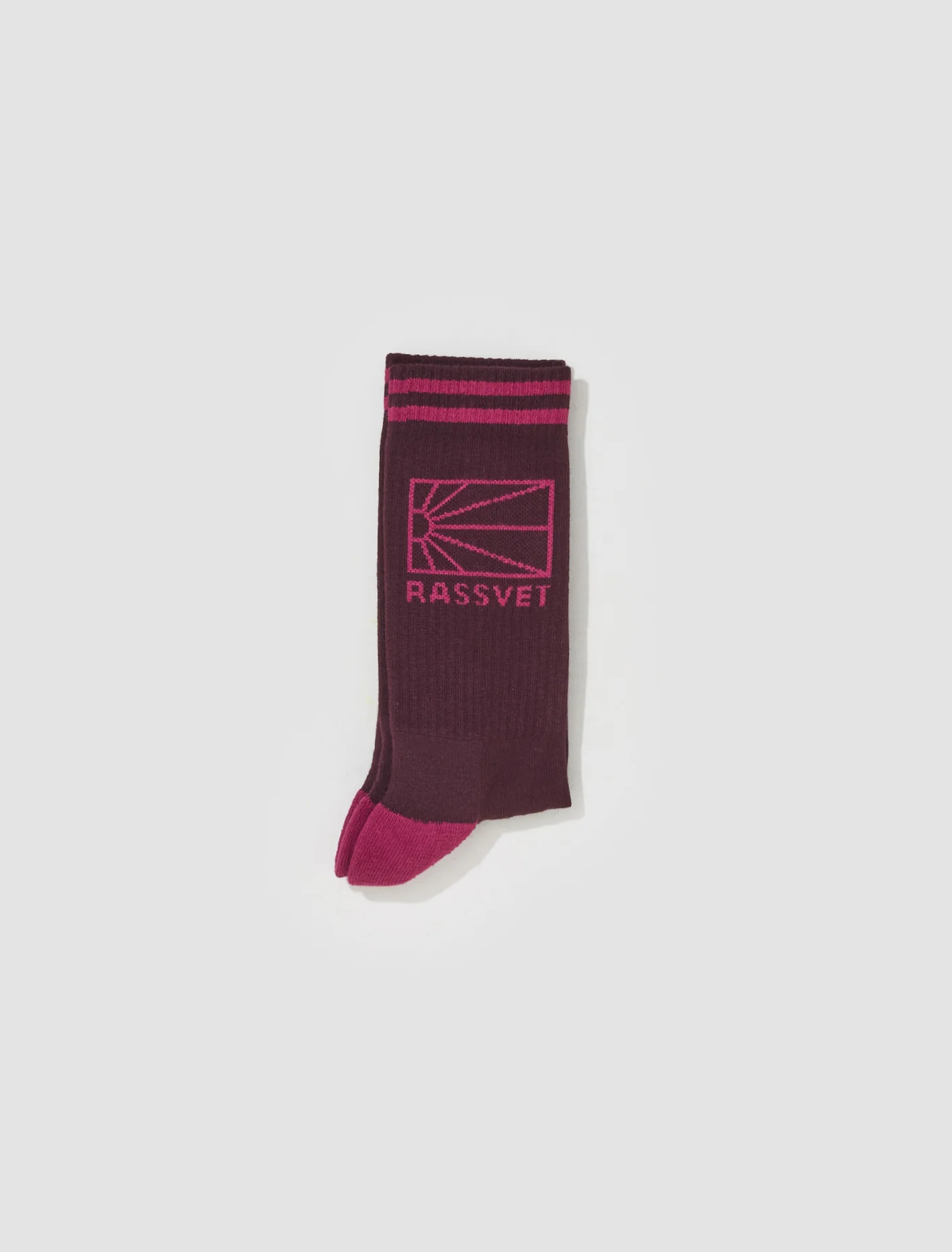 Knit Logo Socks in Burgundy - Image 2