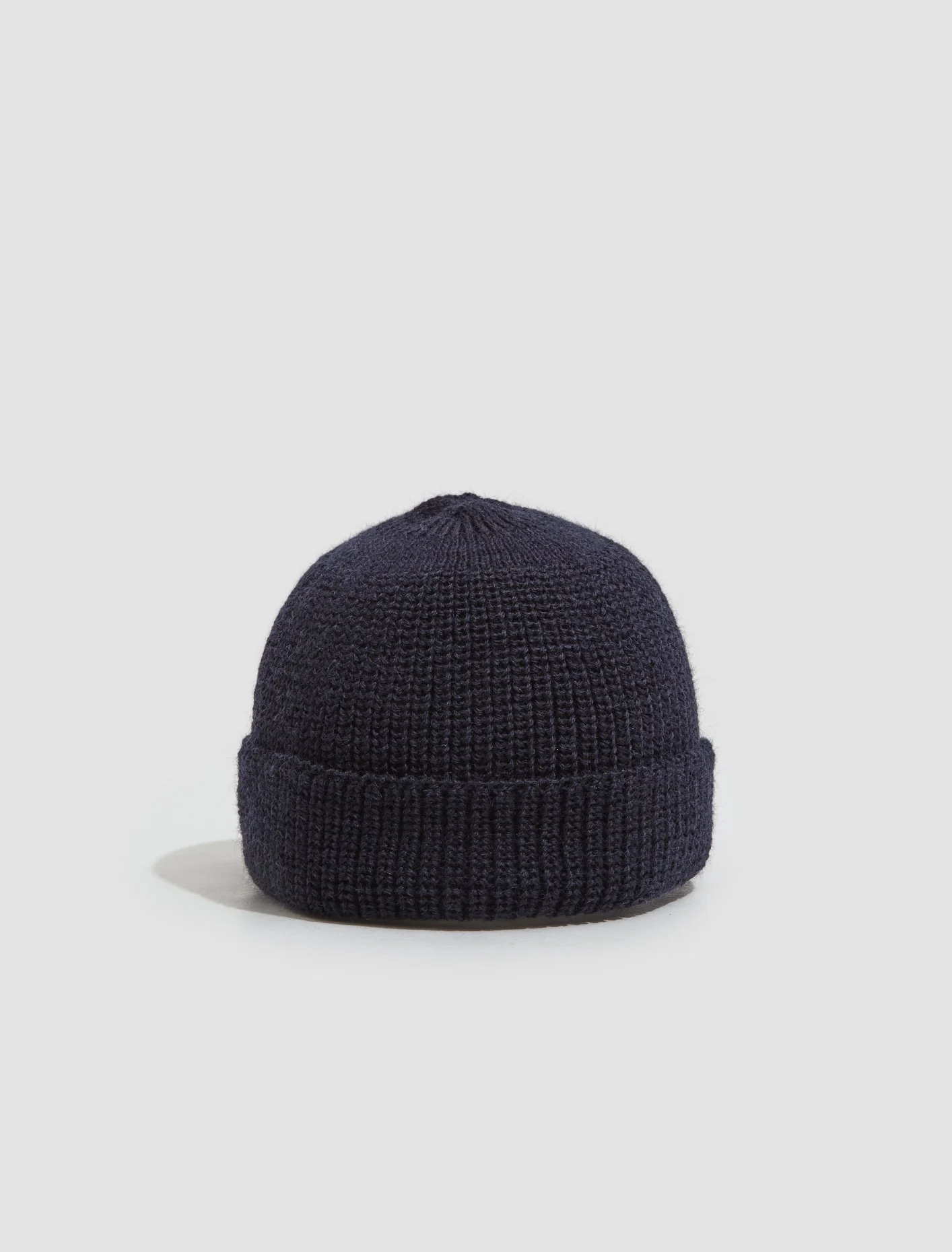 Knit Pure Wool Beanie in Navy - Image 2