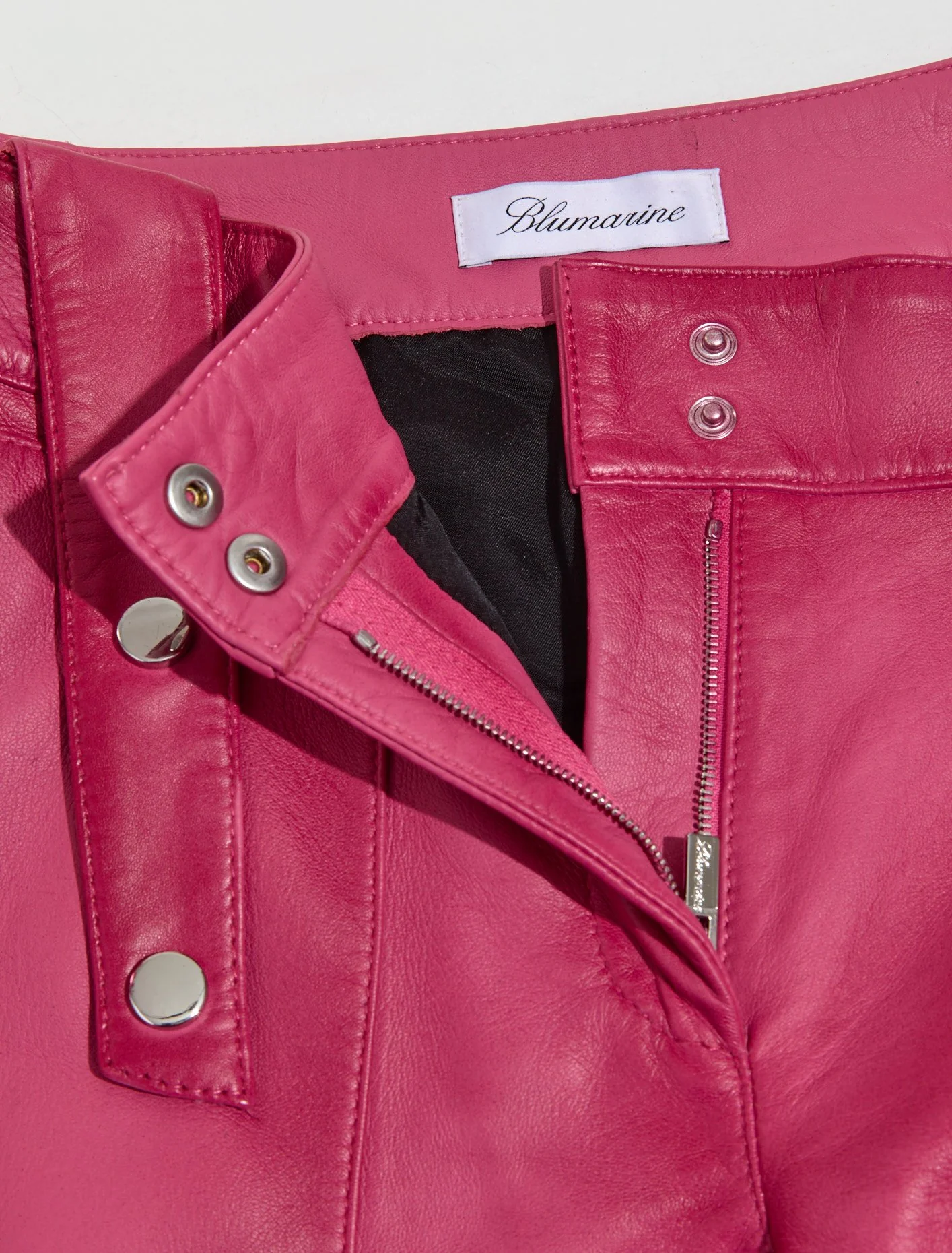 Leather Cargo Pants in Fuxia - Image 2