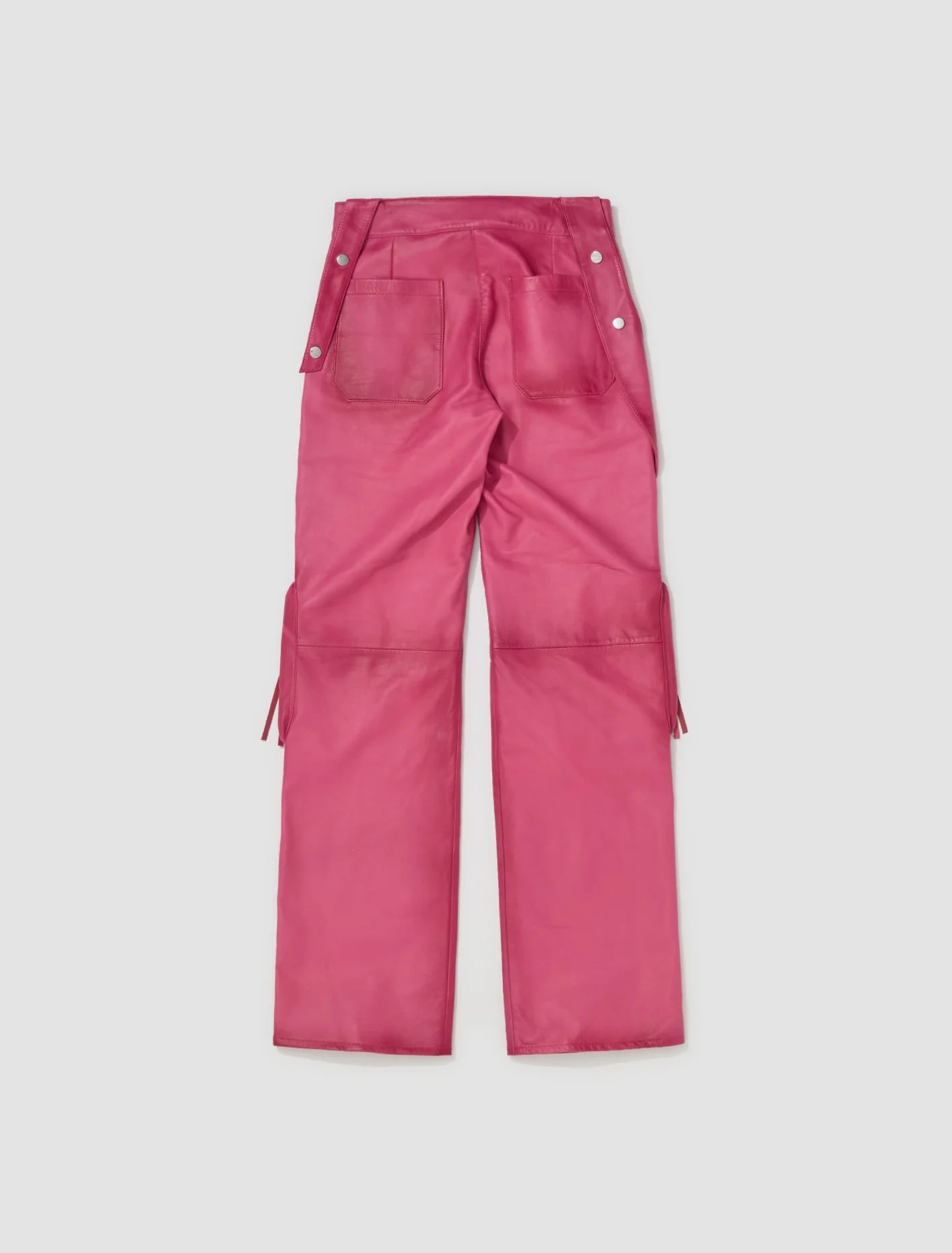 Leather Cargo Pants in Fuxia - Image 5