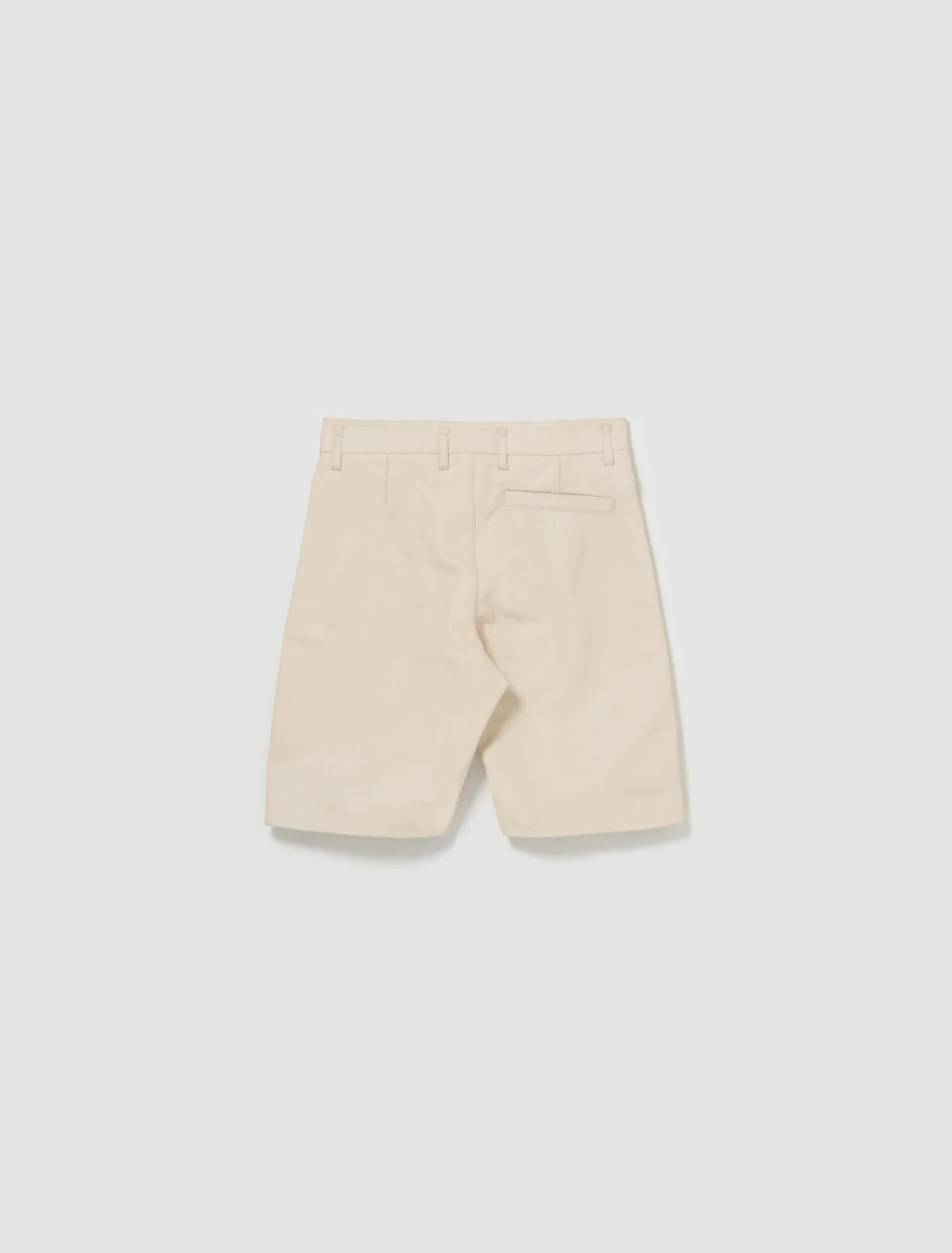 Leather Shorts in Off White - Image 4