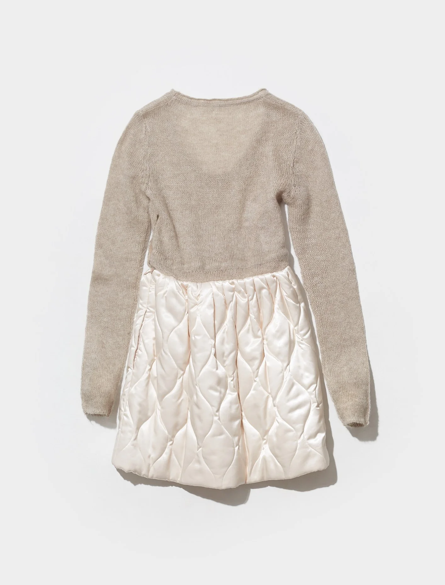 Long Sleeved Nylon and Mohair Dress in Cammeo - Image 4