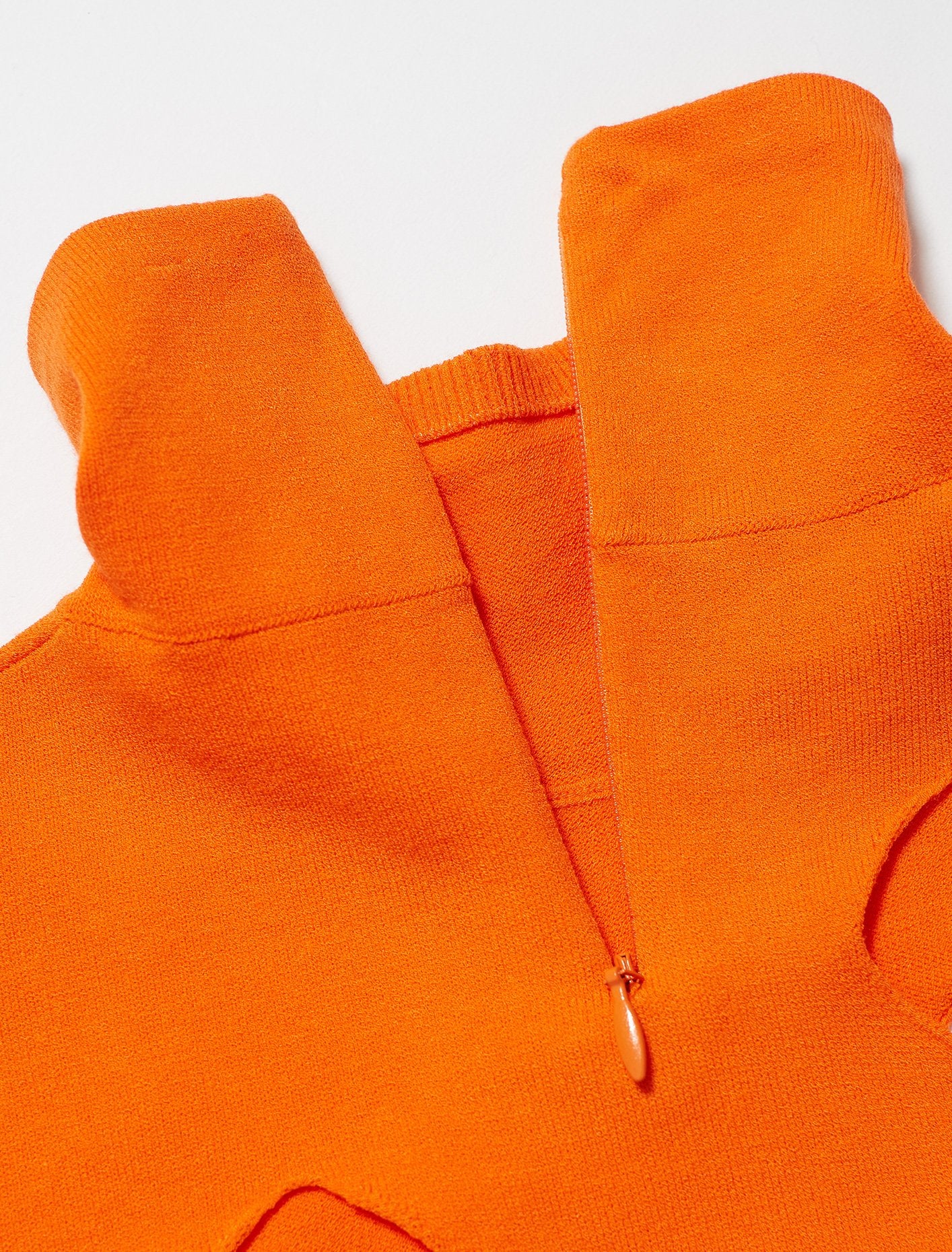 Openwork Viscose Turtleneck Top in Orange - Image 3