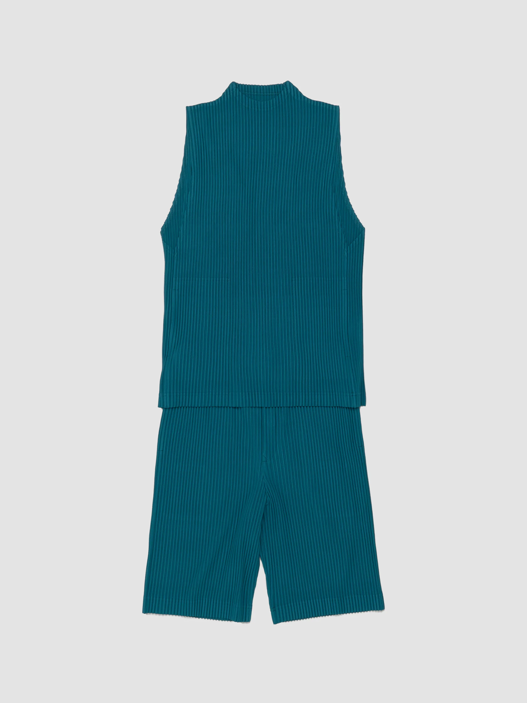 Pleated Shorts in Teal Green - Image 5