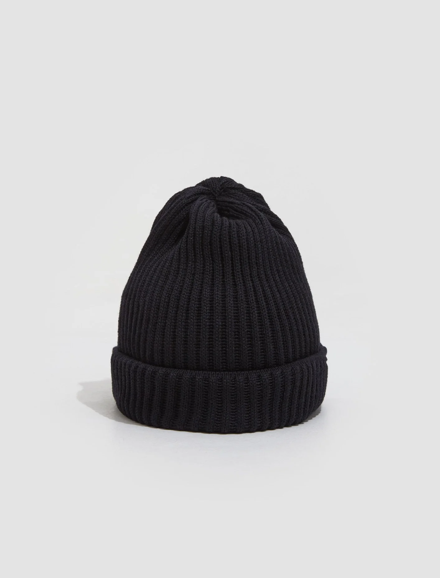 Ribbed Knit Beanie in Black - Image 2