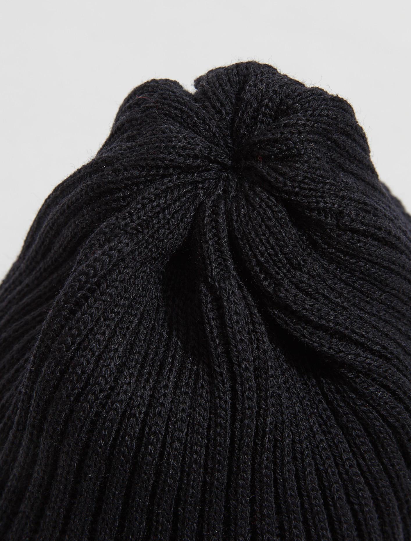 Ribbed Knit Beanie in Black - Image 3