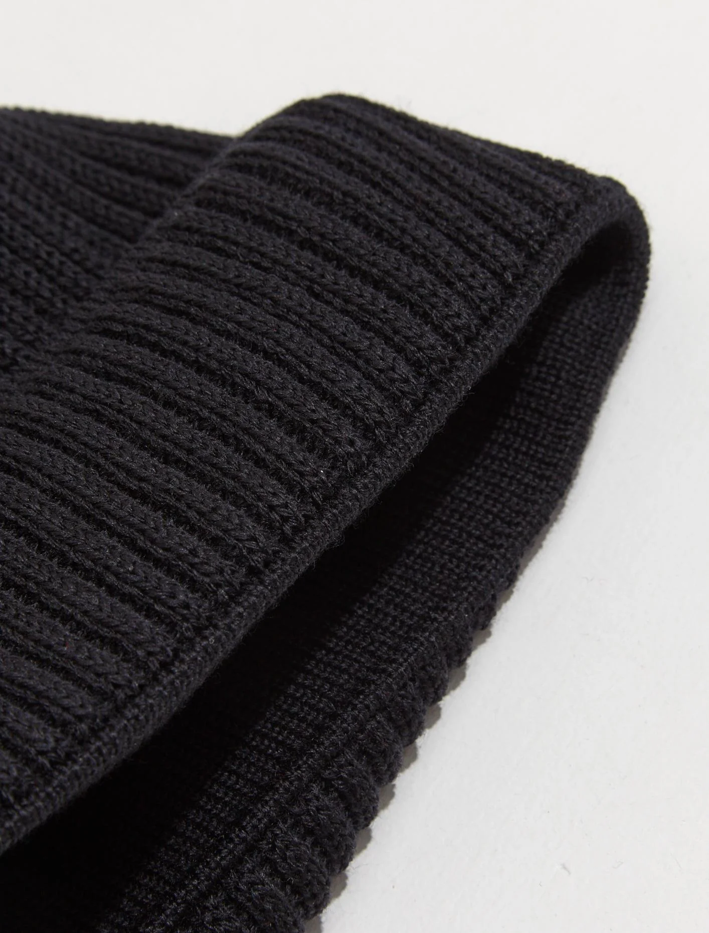 Ribbed Knit Beanie in Black - Image 4
