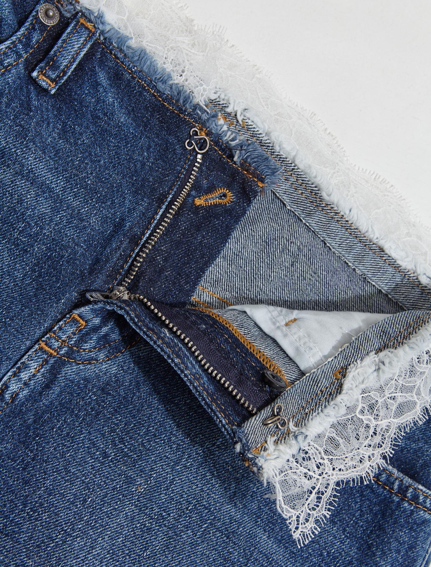 Ron Skirt with Lace Trimmings in Denim Blue - Image 2