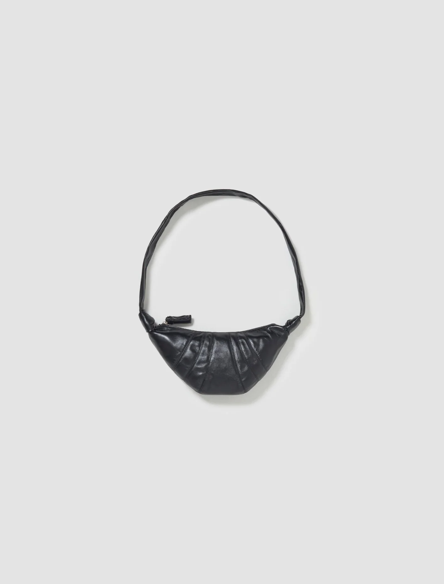 Small Nappa Leather Croissant Bag in Black - Image 4