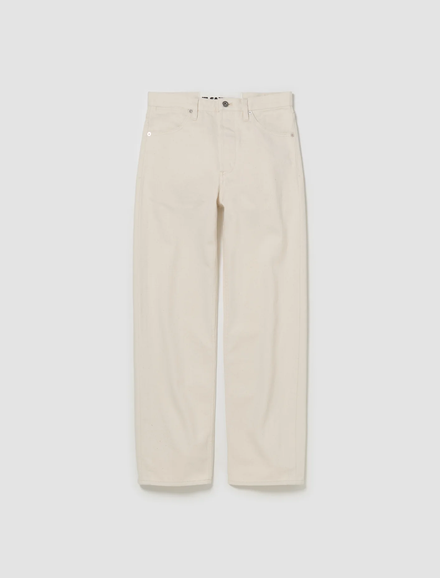Straight-Leg Denim Trousers in Natural