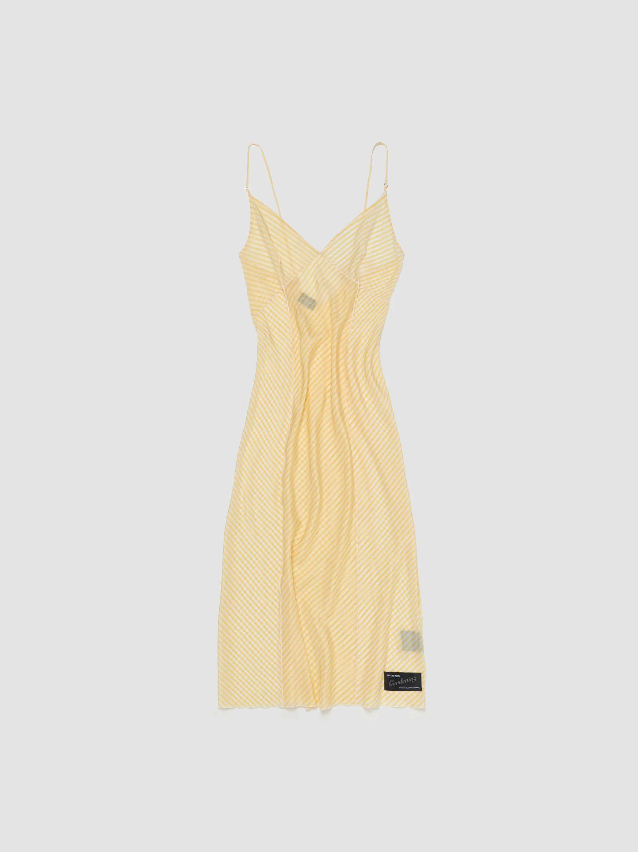 Tulip Slip Dress in Yellow Stripe