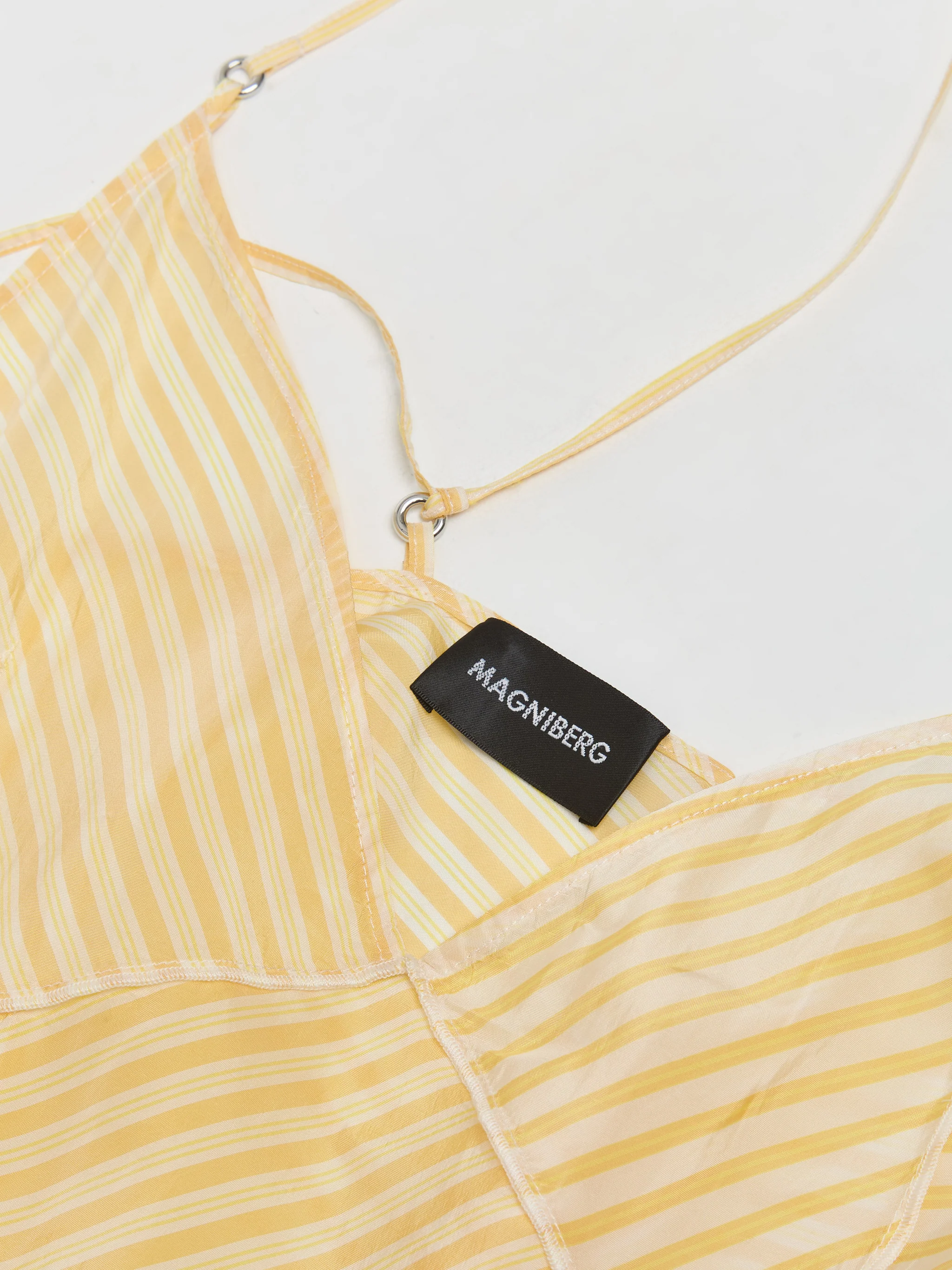 Tulip Slip Dress in Yellow Stripe - Image 2