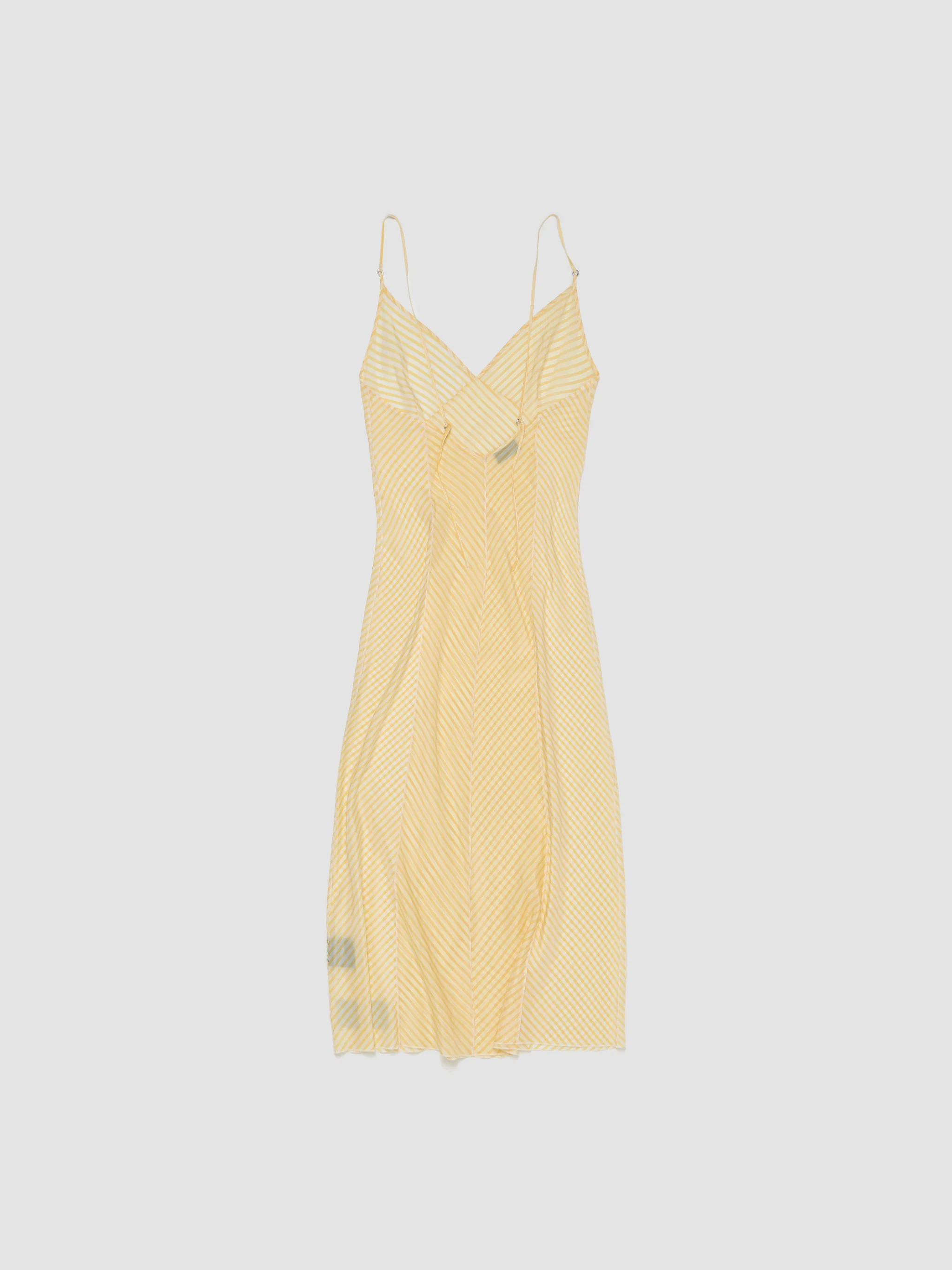 Tulip Slip Dress in Yellow Stripe - Image 4