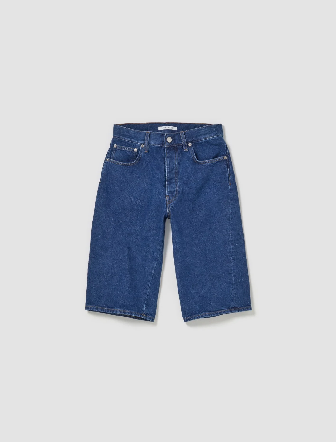 Wide Twist Shorts in Rinse Blue